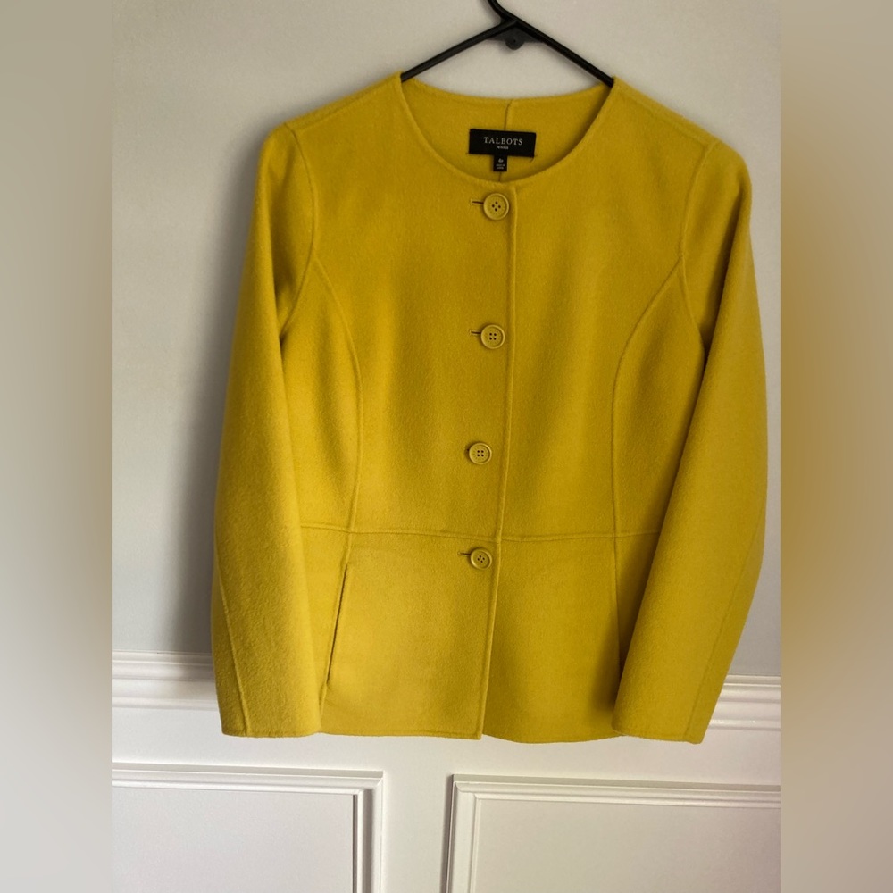 Talbot’s Boiled Wool Yellow Jacket NWOT